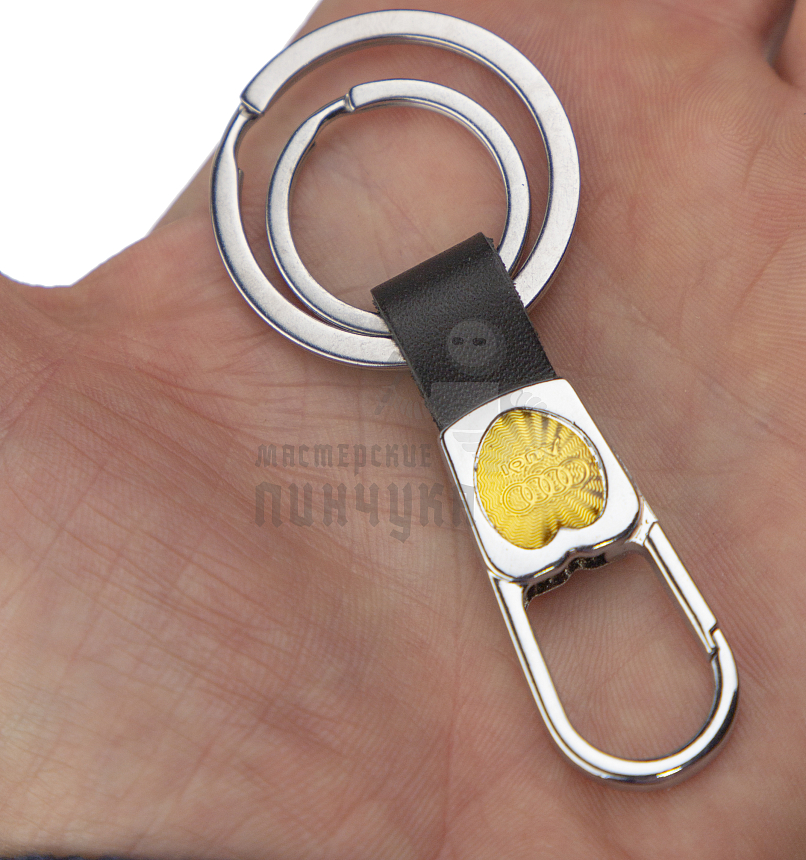 Авто карабин с двумя кольцами для ключей AUDI