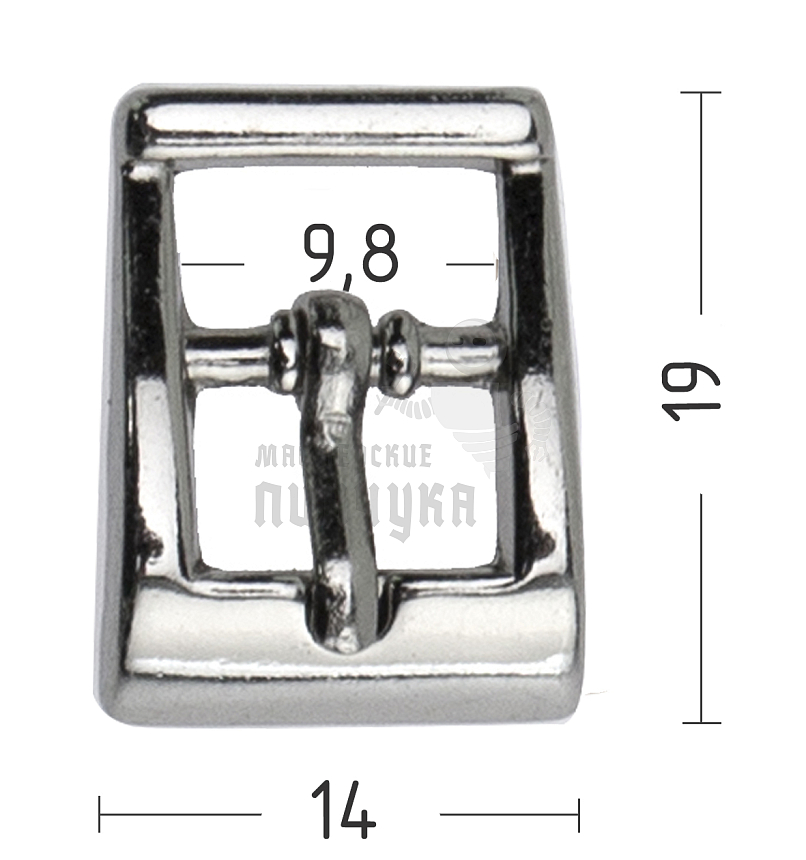 Пряжка обувная 10мм (20849) никель
