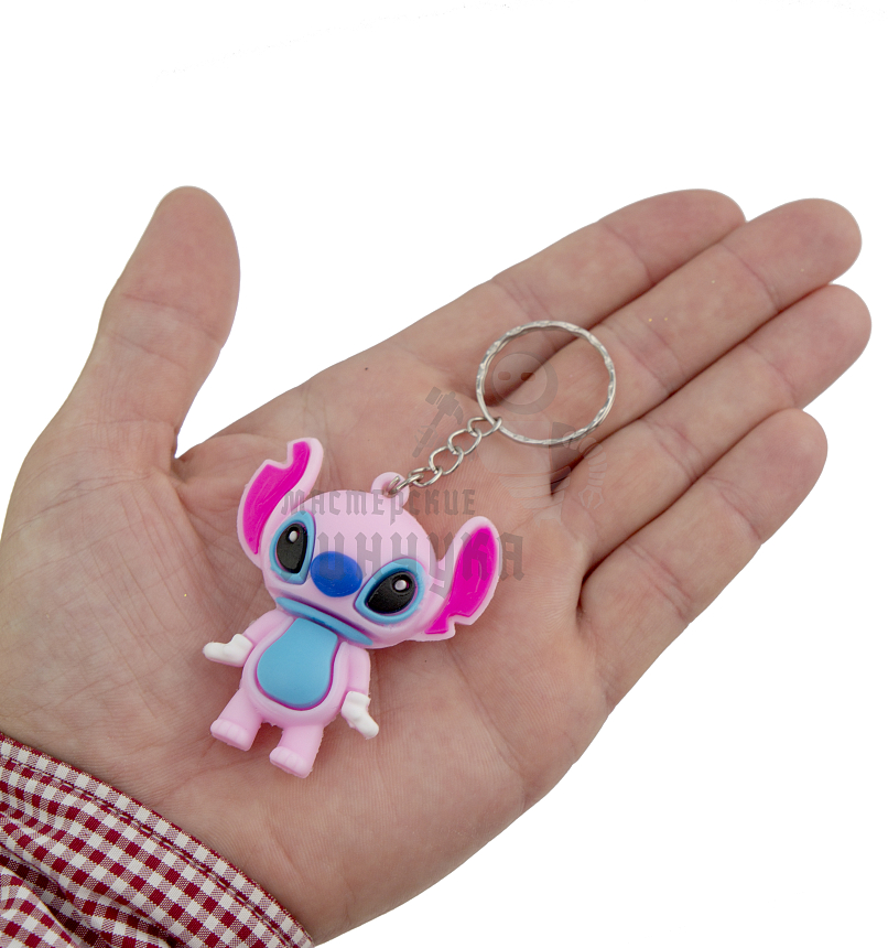 Брелок для ключей "Стич" розовый