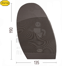 Проф. формованная VIBRAM 2342 (030) Ariel, Коричневый - Чертеж