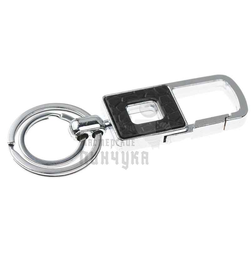 Карабин с двумя кольцами для ключей чёрный
