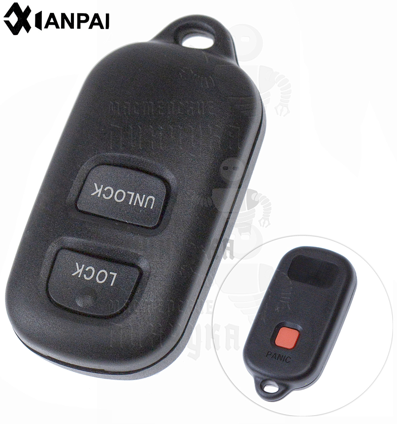 Корпус ключа без лезвия 2 кнопки + паника TOYOTA // КНР