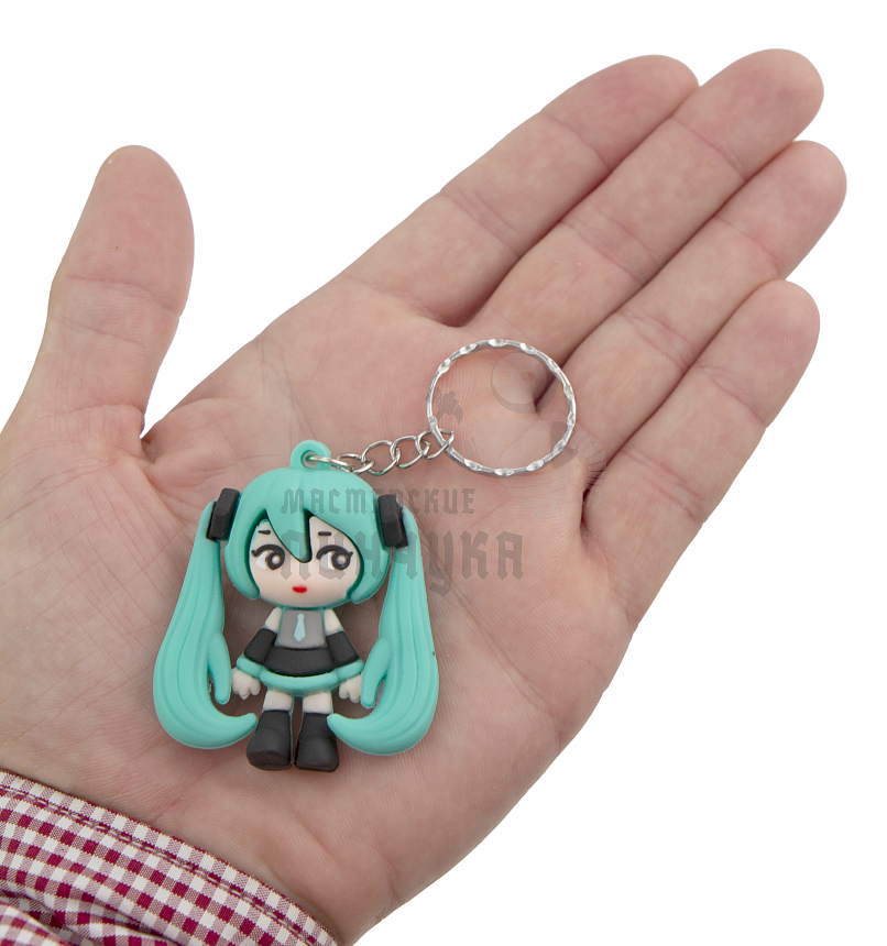 Брелок для ключей "Мику Хацунэ" цв. зеленый/черный