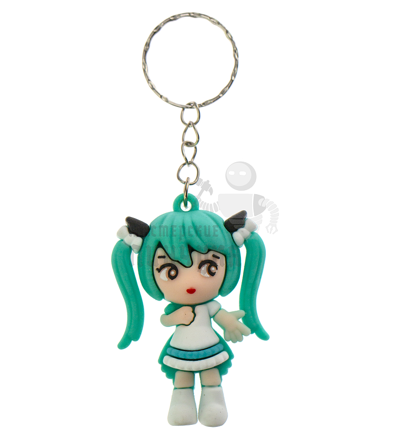 Брелок для ключей "Мику Хацунэ" цв. зеленый/белый