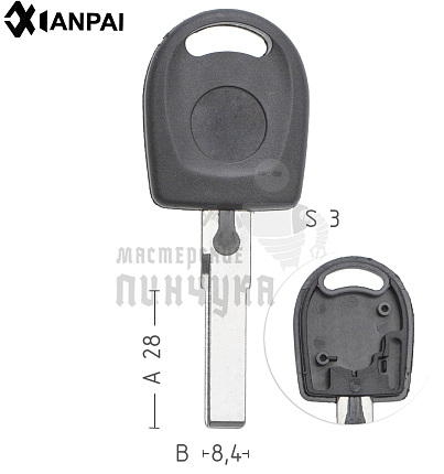 Авто с местом под чип HU-HAA.P1 HU66 HF55P65 КНР  VOLKSWAGEN