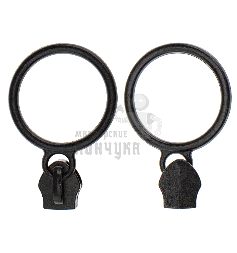 Бегунок для спиральной молнии, тип 5,галант кольцо цв.черный