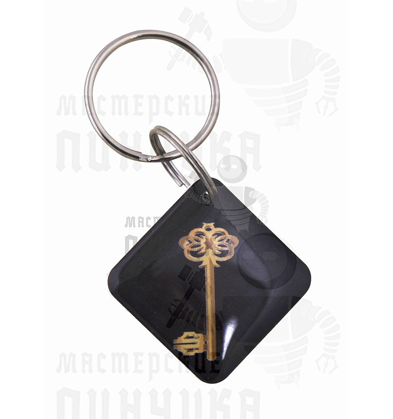 КАРТА.мини 30х30мм RFID"Золотой ключ" чёрный