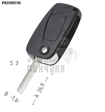 Корпус выкидного ключа FI-16 SIP22 GB18 2 кнопки FIAT КНР - Чертеж