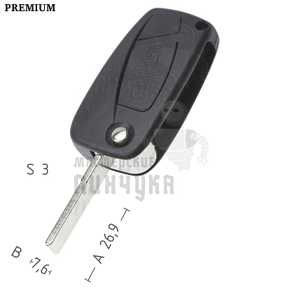 Корпус выкидного ключа FI-16 SIP22 GB18 2 кнопки FIAT КНР