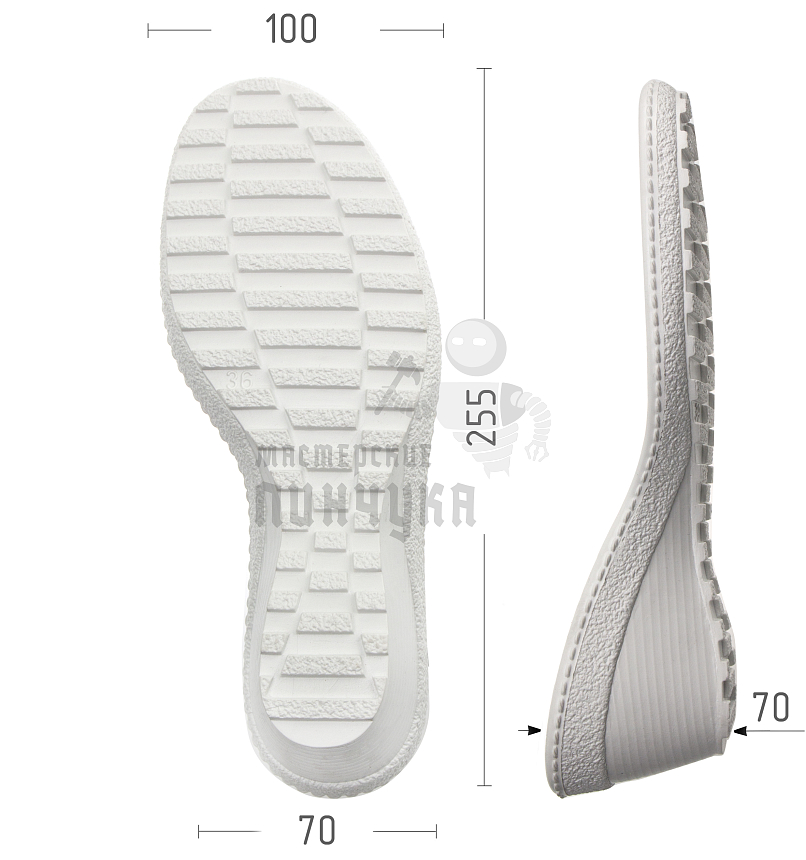 Подошва жен. Киров 80479 р. 36, цв. белый