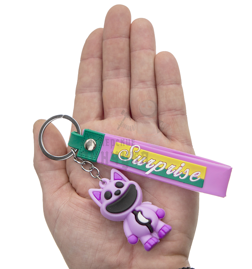 Брелок для ключей "Кот-Дремот" фиолетовый + ремешок