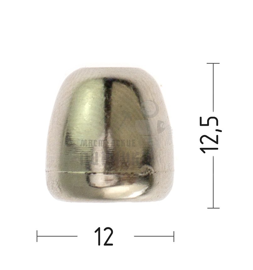 Наконечник для шнура, шнур (4,2мм), колокольчик (8354), цв.хром