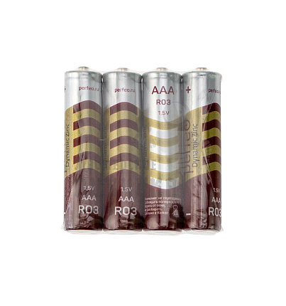Батарейка Perfeo Dynamic Zinc R03 Shrink 4 AAA СОЛЕВЫЕ 1.5V (4/120/)