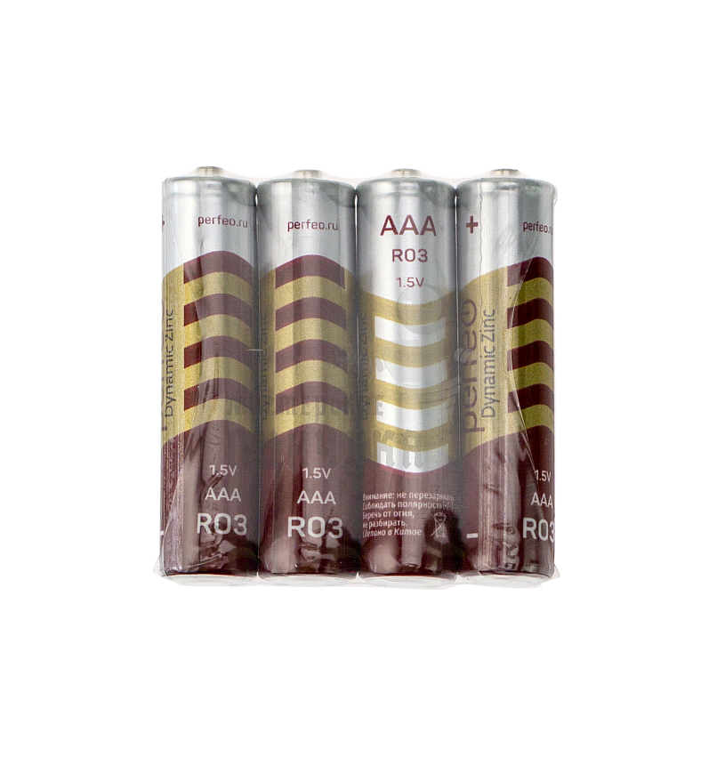 Батарейка Perfeo Dynamic Zinc R03 Shrink 4 AAA СОЛЕВЫЕ 1.5V (4/120/)