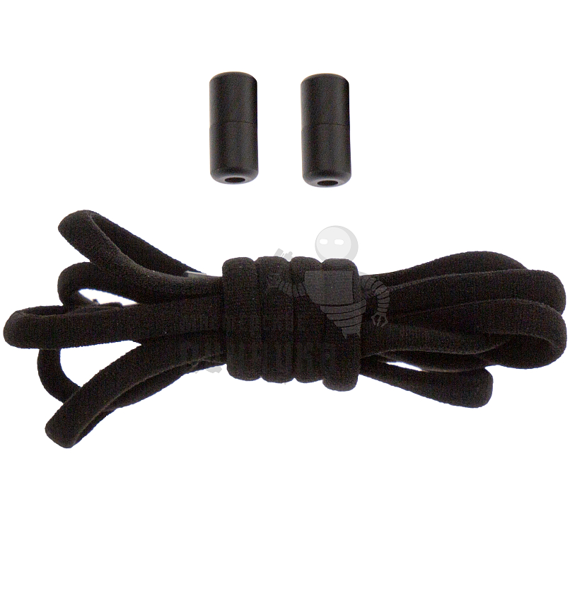 Эластичные шнурки для кроссовок с металлическим замком, 100-150см, круглые, цв.черный