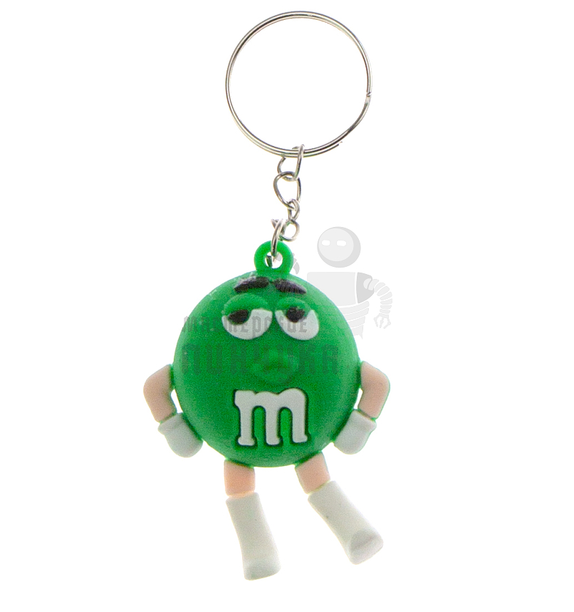 Брелок для ключей "M&M" цв.зеленый с кольцом