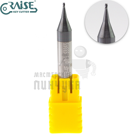 Вертик.фреза RAISE EW6009-4F ф0,9мм CARBIDE (ф0,9Х6Х40X4F)								 - Чертеж