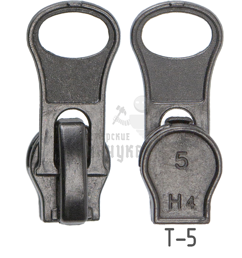 Бегунок для спиральной молнии, тип 5, автомат Груша, цв.темный никель