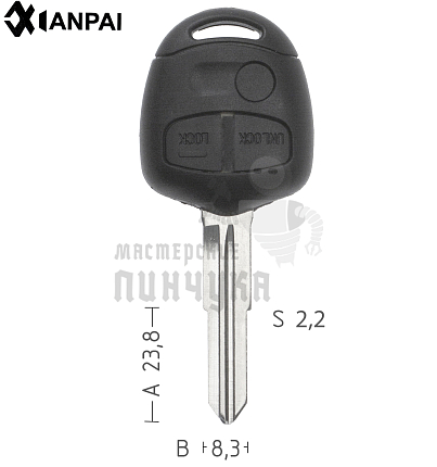Корпус ключа MIT8D  MIT11R  MIT8R 3 кнопки КНР   MITSUBISHI