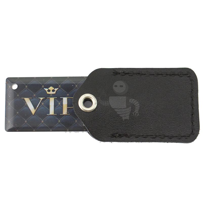 Чехол брелок прямоугольный с карабином, цв.черный 