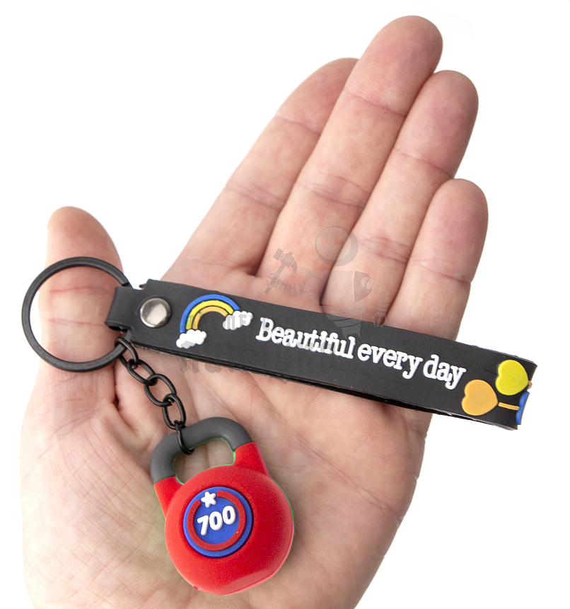 Брелок для ключей "FITNESS" Мини гиря "700", цв.красный