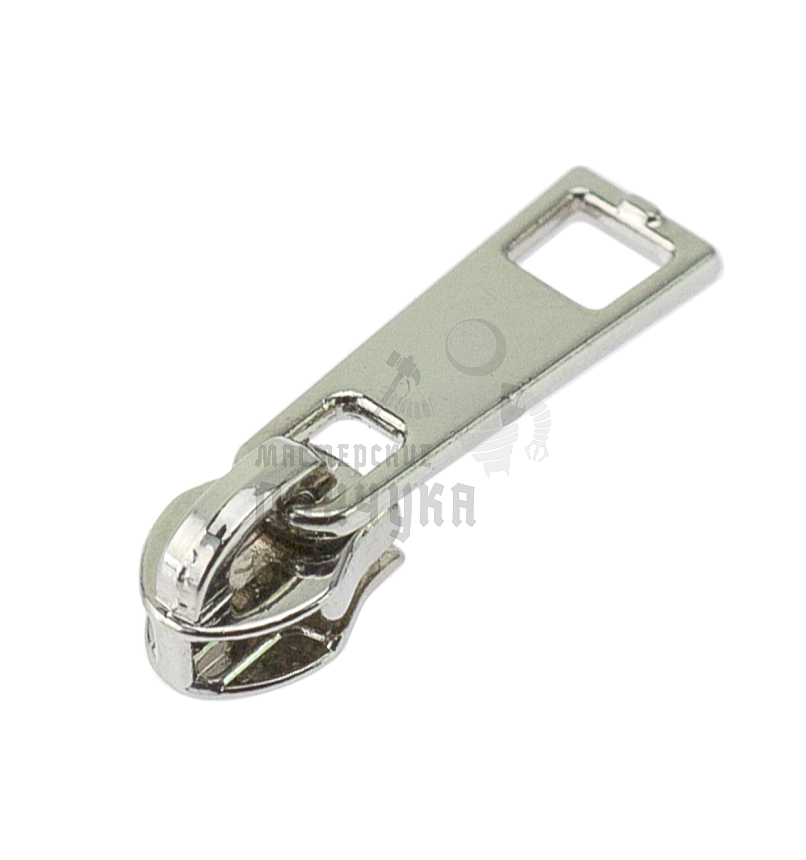 Бегунок для спиральной (витой) молнии, тип 3, галант N13A, цв. хром "зеркальный"