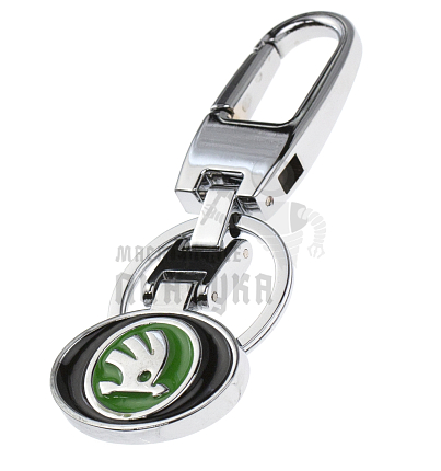 Авто карабин с кольцом для ключей SKODA
