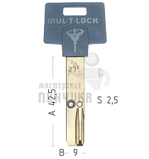 Mul-T-Lock: Профиль 215s Original "INTERACTIVE" - Чертеж
