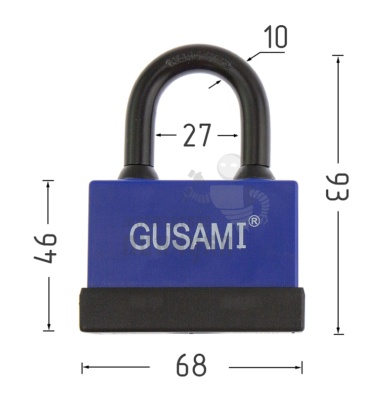 Навесной замок GUSAMI 68мм (синий)