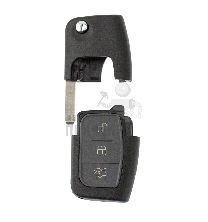 Корпус выкидного ключа FORD HU101  "БАНАН" 3 кнопки/вертикальный  КНР