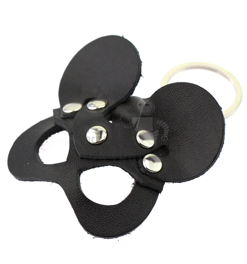 Брелок кожаный Мышка, цв.черный