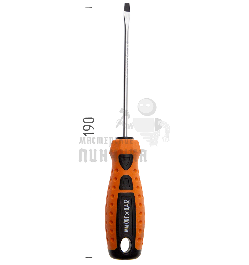 Отвертка "Point", SL4 х 100 мм, CrV, двухкомпонентная рукоятка Sparta