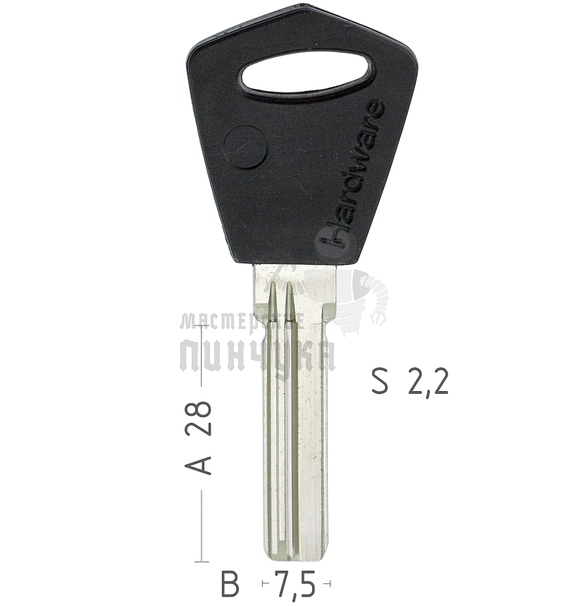 Hardware пласт. 3 паза левый 28mm КНР