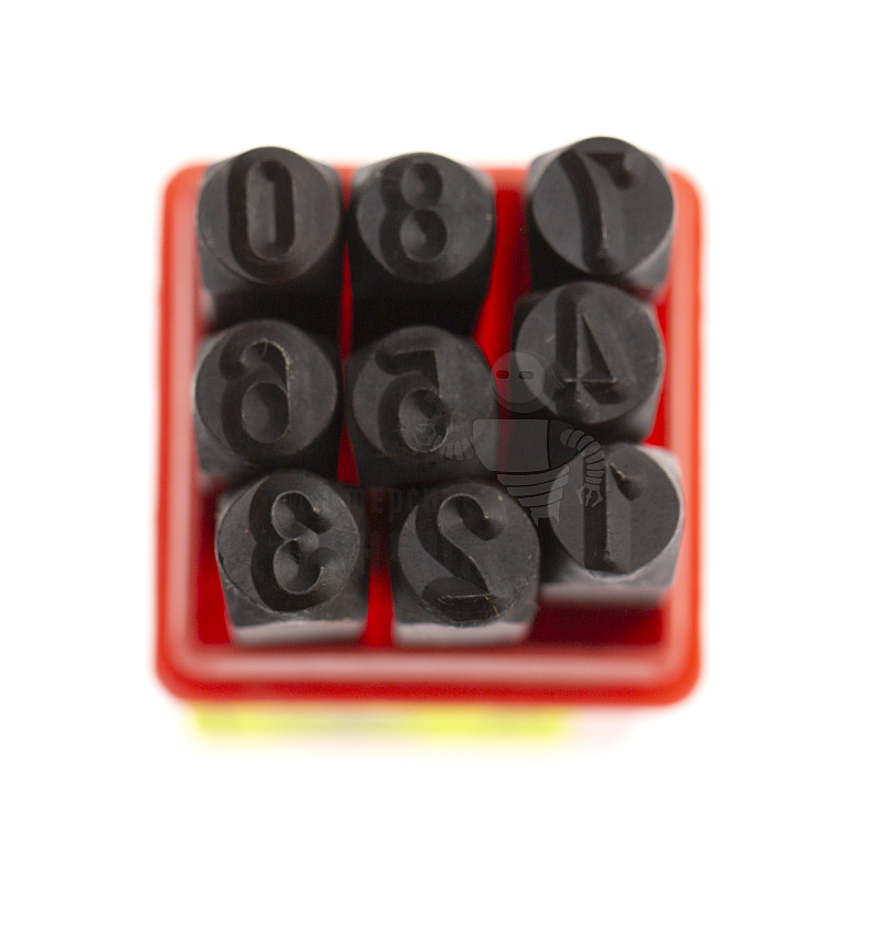 Штампы для тиснения по коже (цифры-9шт, 6мм)