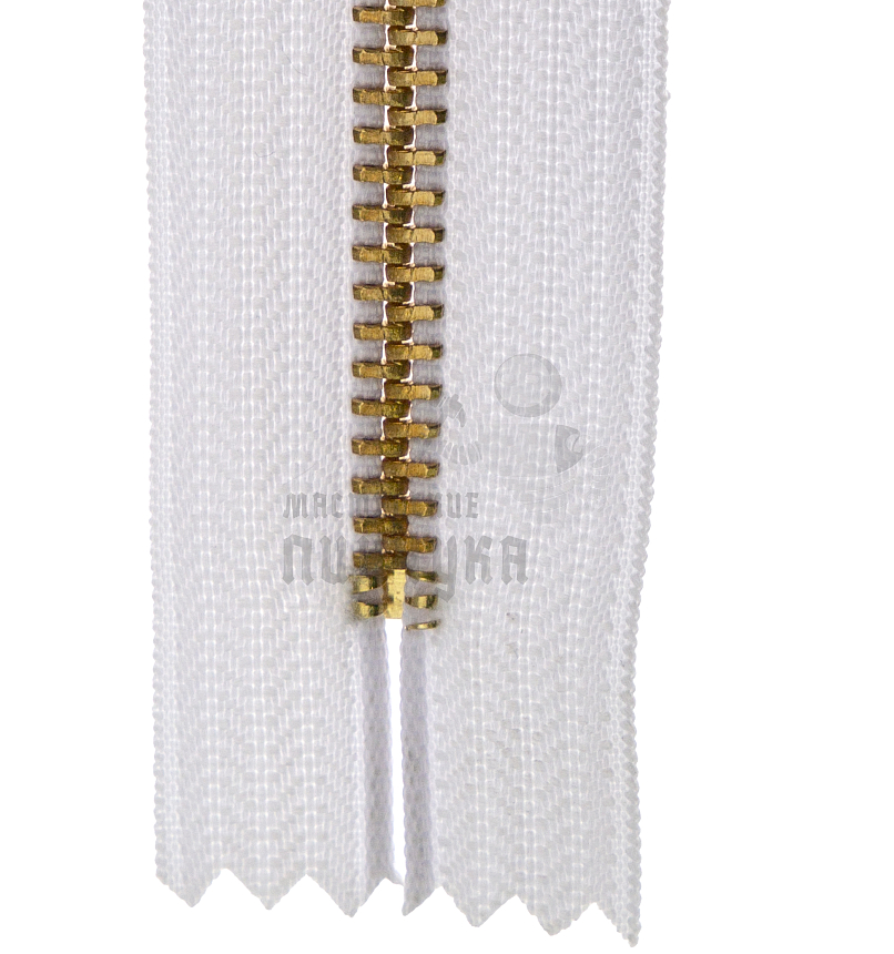 Молния металлическая джинсовая тип 5 18см н/р цв 101 зв латунь