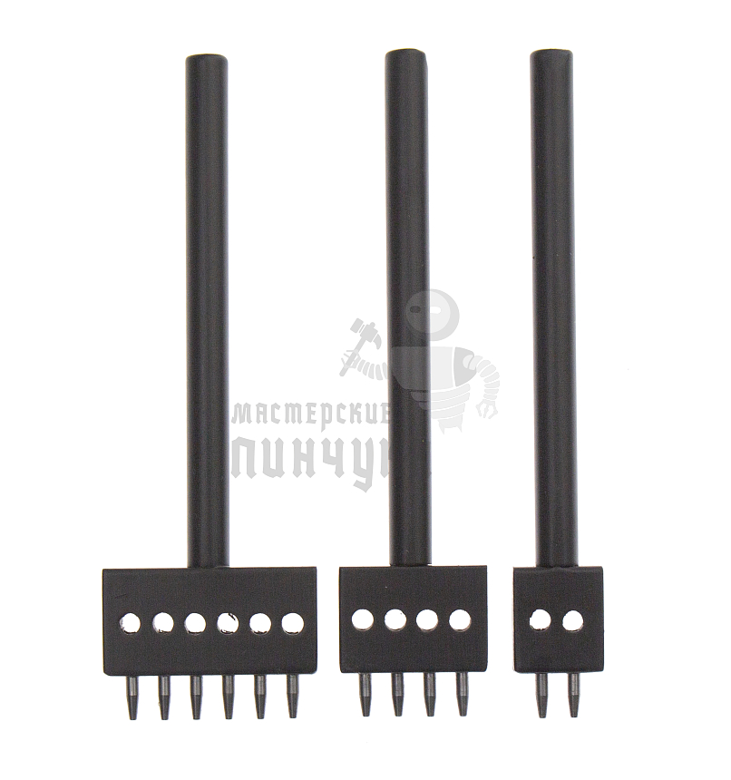 Пробойник строчный круглый (шаг 6мм) набор 3шт