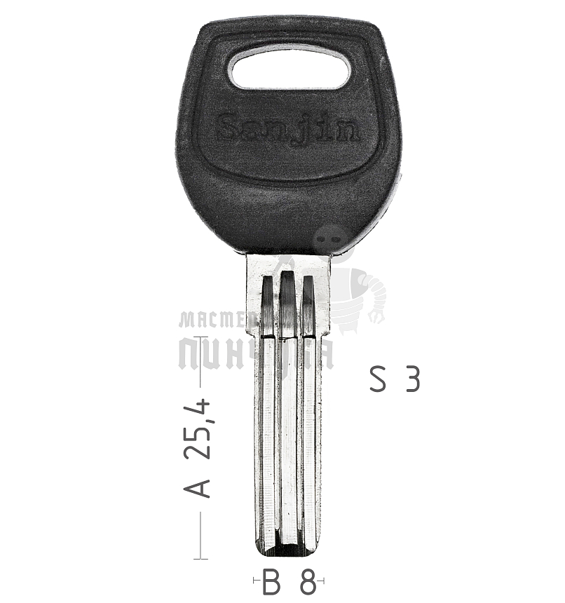 SANJIN 3 ПАЗ. ПОЛУКРУГ КОРОТК. (25,7ММ Х 8,0ММ Х 2,96ММ) КНР