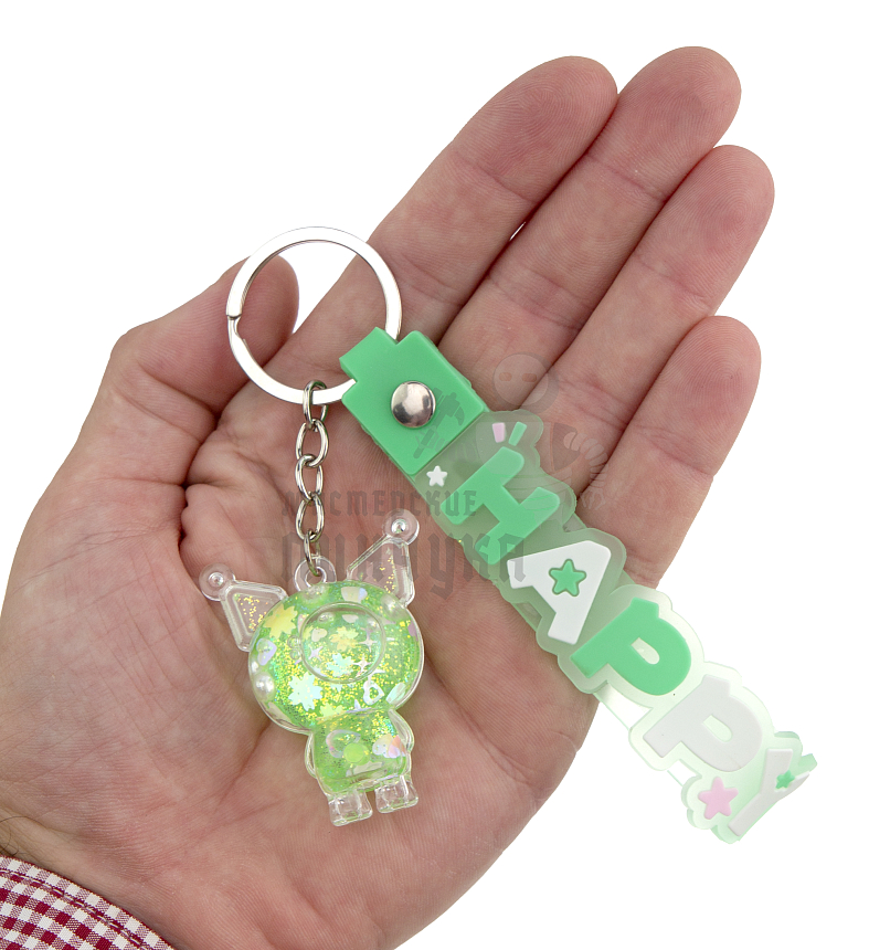 Брелок для ключей с жидким песком,  "Куроми", цв. зеленый