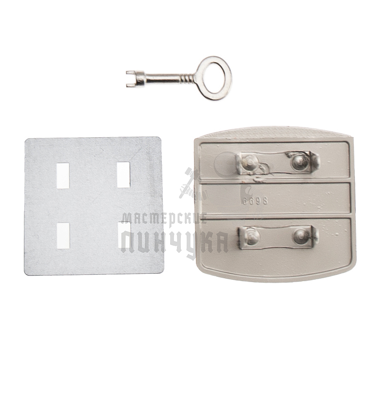 Замок портфельный 08246 цв. никель темный матовый