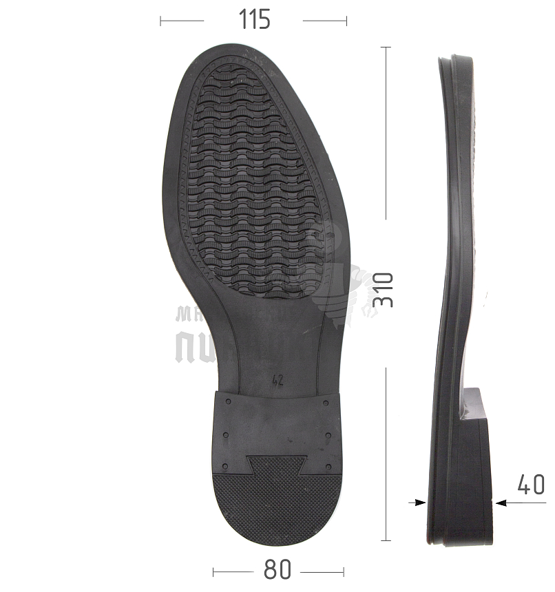 Подошва муж. Киров 90555 р. 42, цв. черный