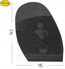 Проф. формованная VIBRAM 2342 (000) Ariel, Чёрный - Чертеж