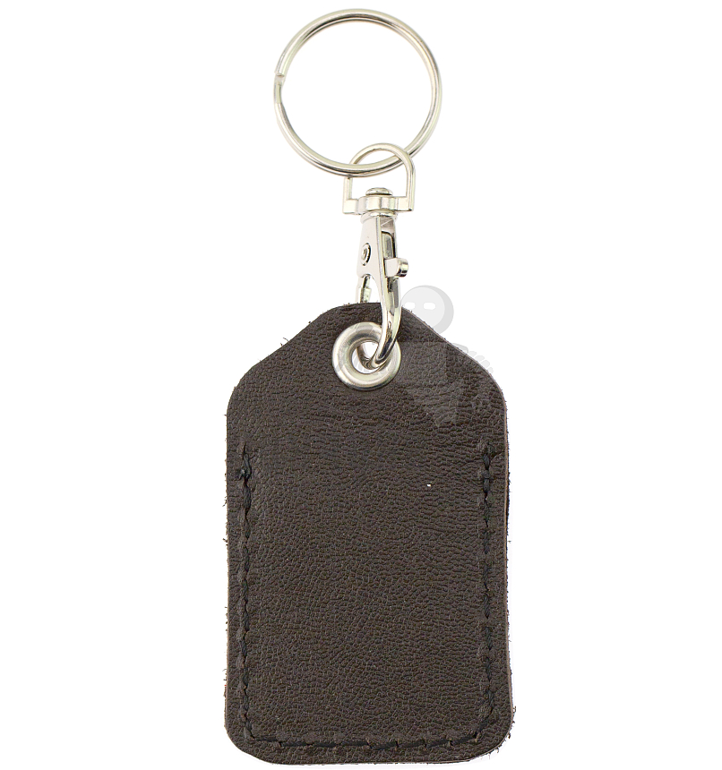 Чехол брелок прямоугольный с карабином, цв.коричневый 