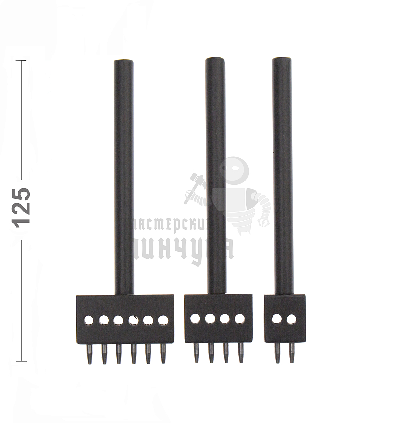 Пробойник строчный круглый (шаг 6мм) набор 3шт