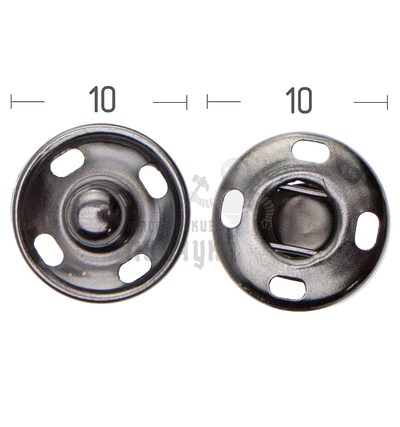 Кнопка пришивная 10мм латунь цв никель тем