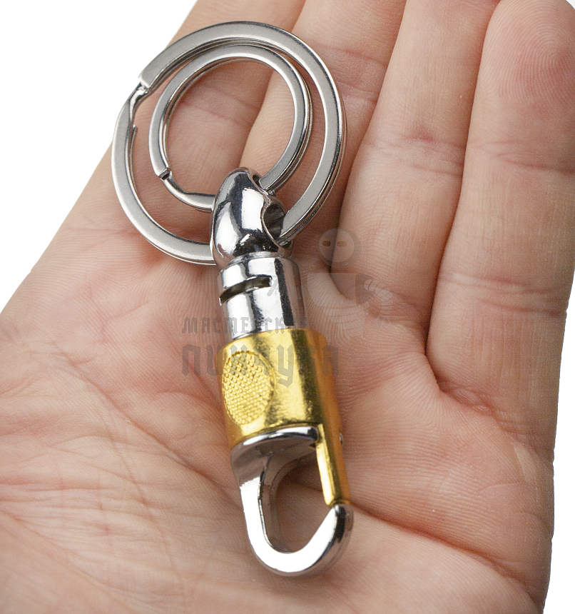 Карабин круглый с двумя кольцами для ключей