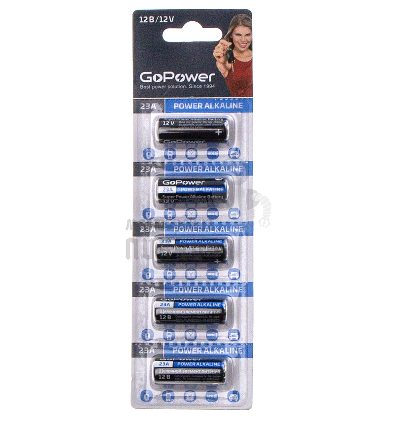 Батарейка GoPower A23 BL5 Alkaline 12V (5/100/1000)