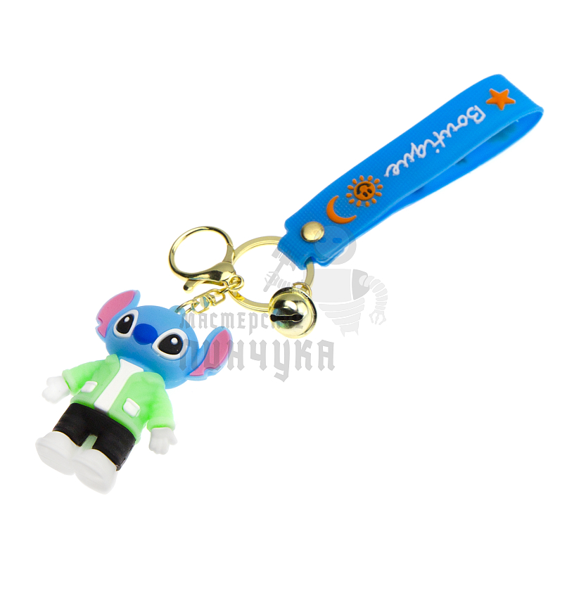 Брелок для ключей "Стич " колокольчик + карабин