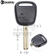 Корпус ключа TOYO-30.P1 TOY48 TY47P80 1 кнопка сбоку КНР  TOYOTA - Чертеж