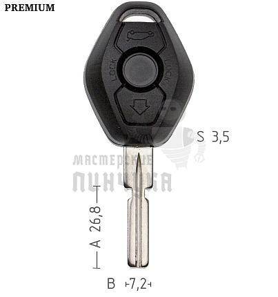 Корпус ключа BM-5.P HU58 HF48P 3 кнопки 3 КНР  BMW