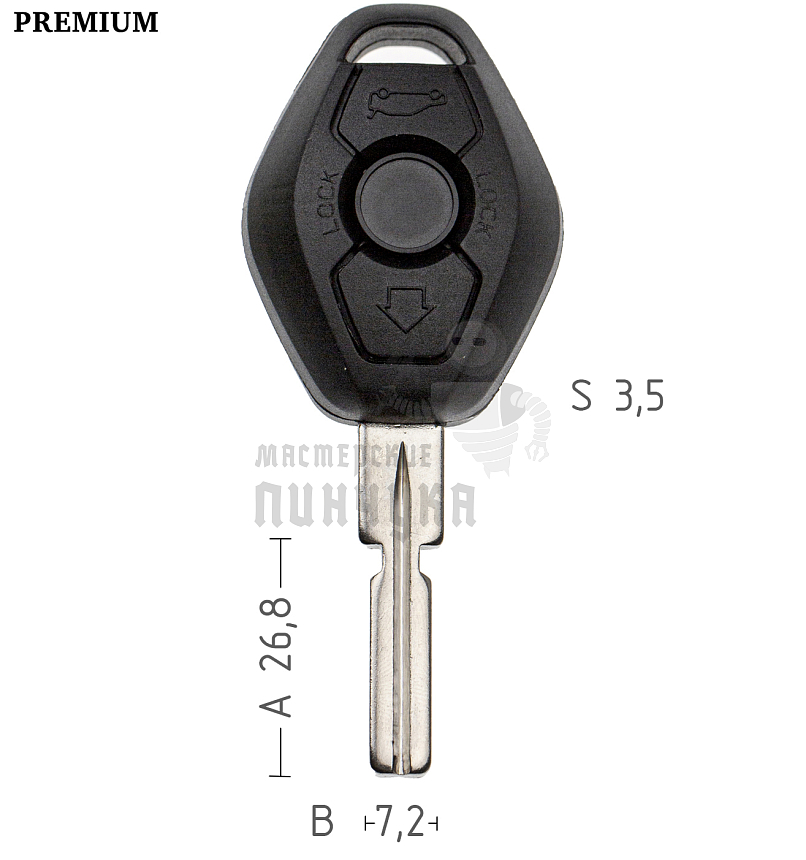 Корпус ключа BM-5.P HU58 HF48P 3 кнопки 3 КНР  BMW